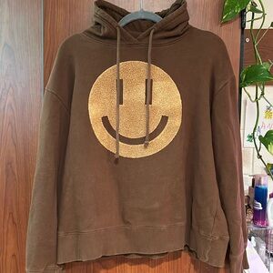 EARTHBOUND Brown Smiley-Face Hoodie Medium